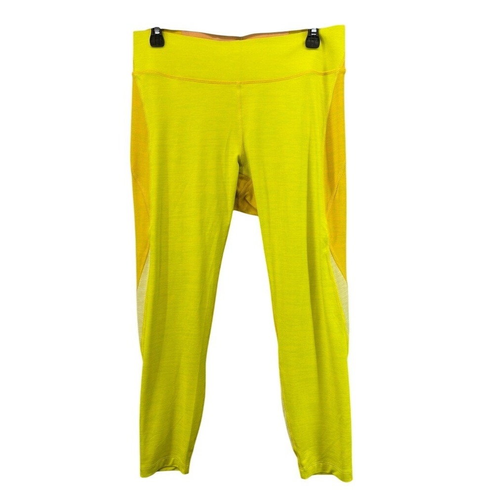 Outdoor Voices Colorblock Leggings Womens XL Neon Yellow Yoga Athletic